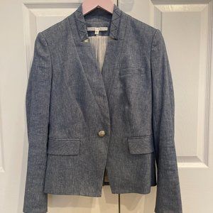 Veronica Beard -  Cutaway Linen Blend Dickey Blazer